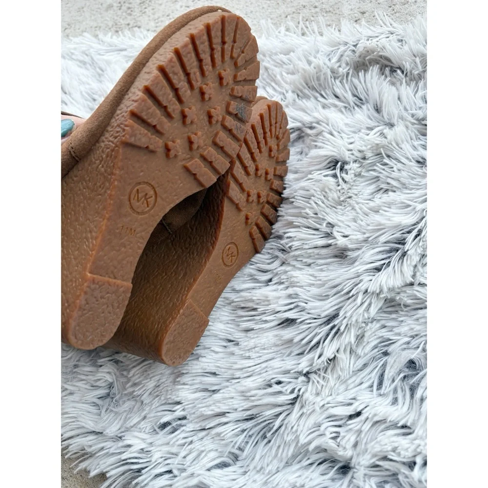 Michael Kors Brown Suede‎ Shearling Wedge Booties